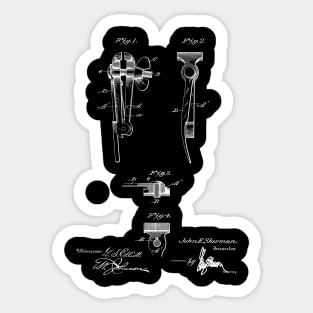 Vise Vintage Patent Hand Drawing Sticker